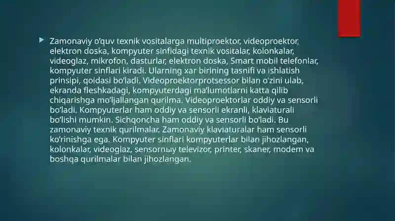 Zamonaviy o'quv texnik vositalari 2
