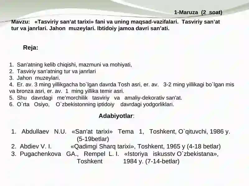 Tasviriy san’at tarixi 2