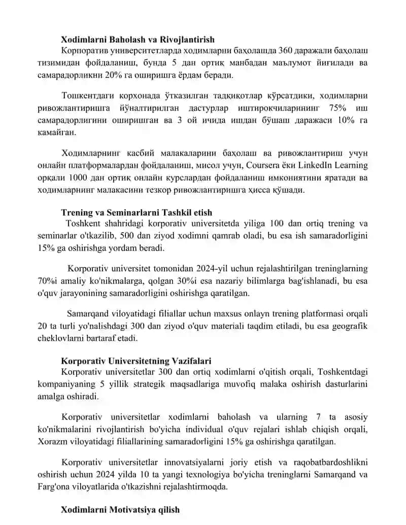 Korporativ universitetning vazifalari 2
