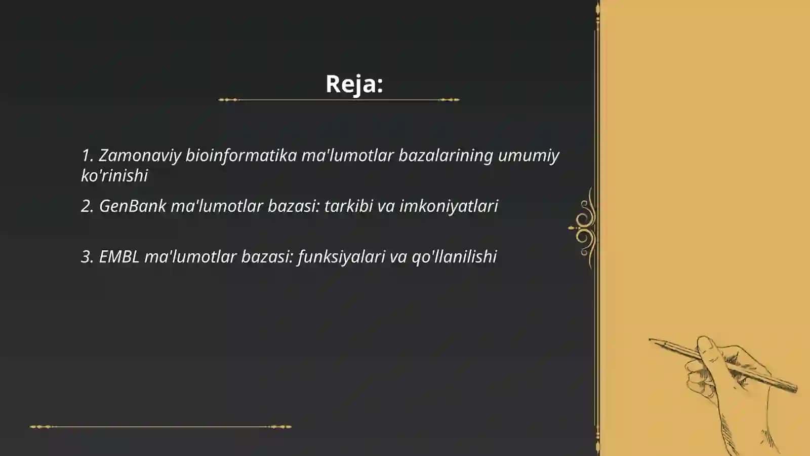 Zamonaviy bioinformatsion ma'lumotlar bazalari 2