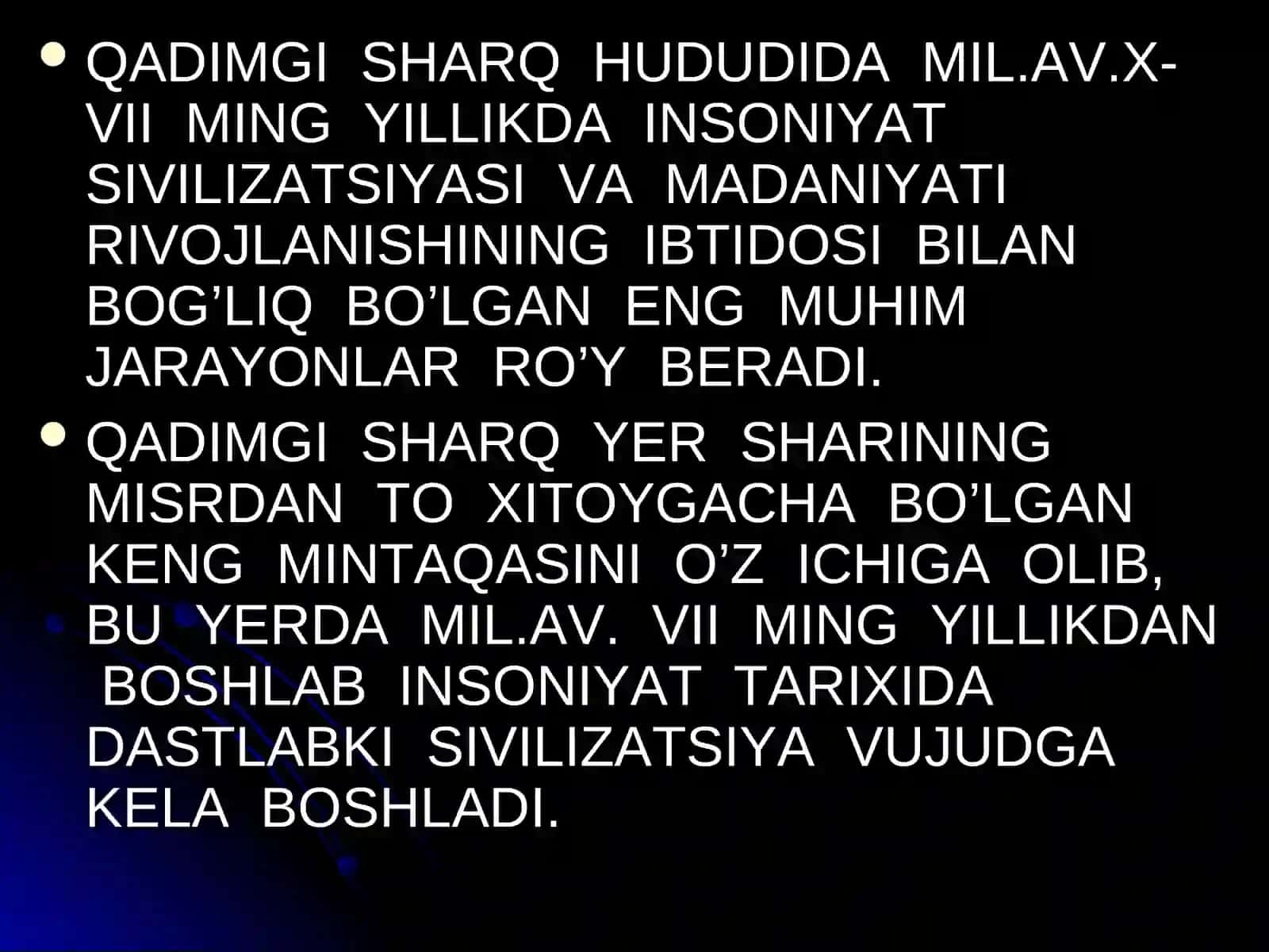 QADIMGI SHARQ MADANIYATI 2