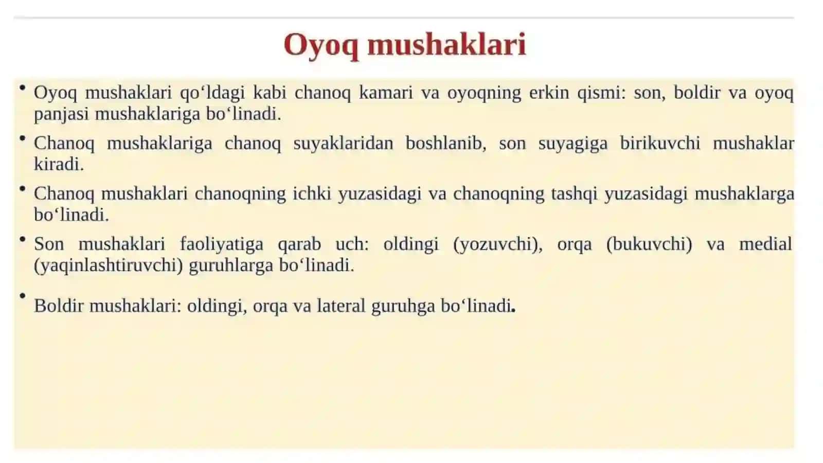 Oyoq mushaklari vazifasi 2