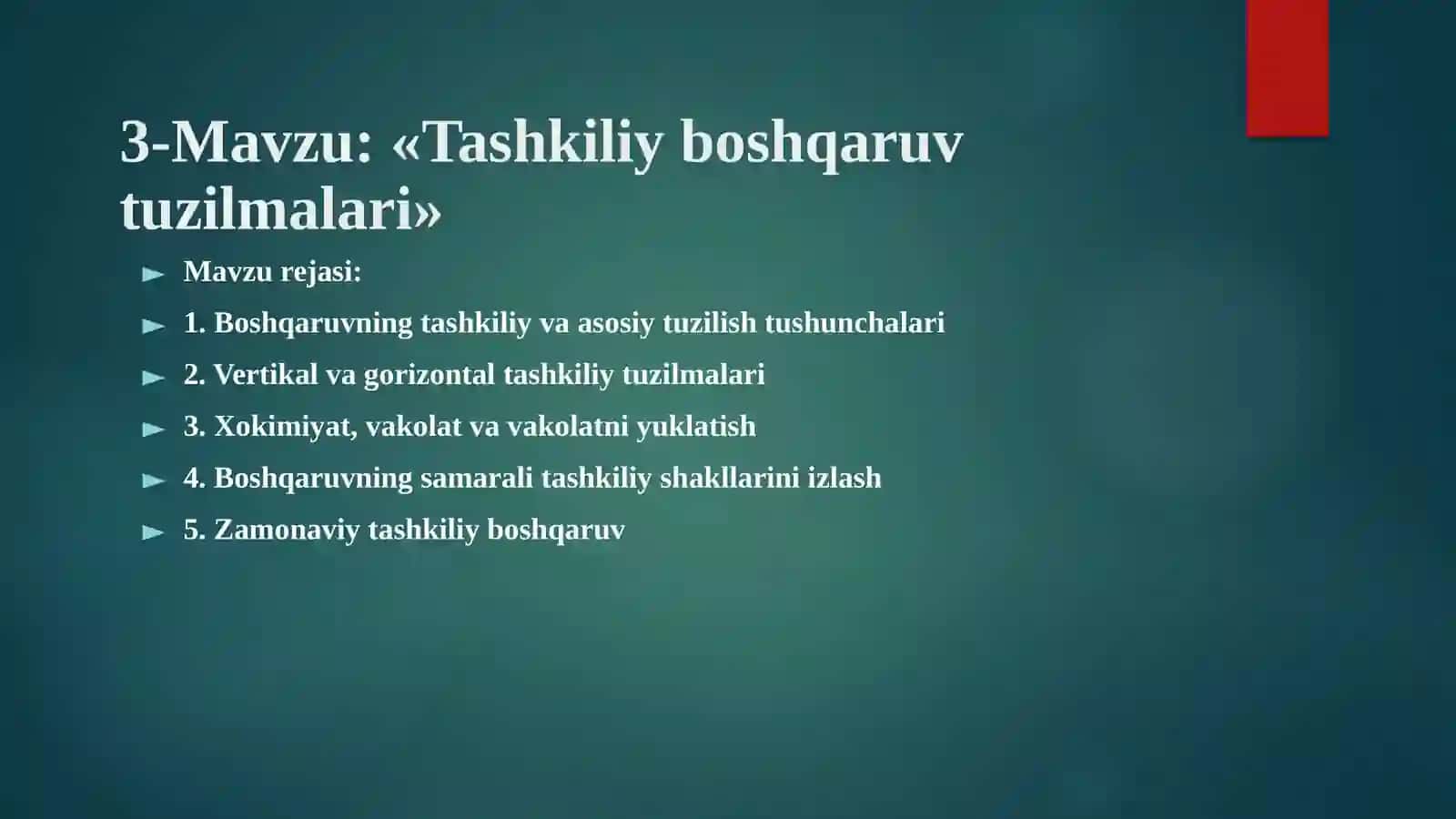 Tashkiliy boshqaruv tuzilmalari 2