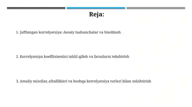 Juftlangan korrelyatsiya 2
