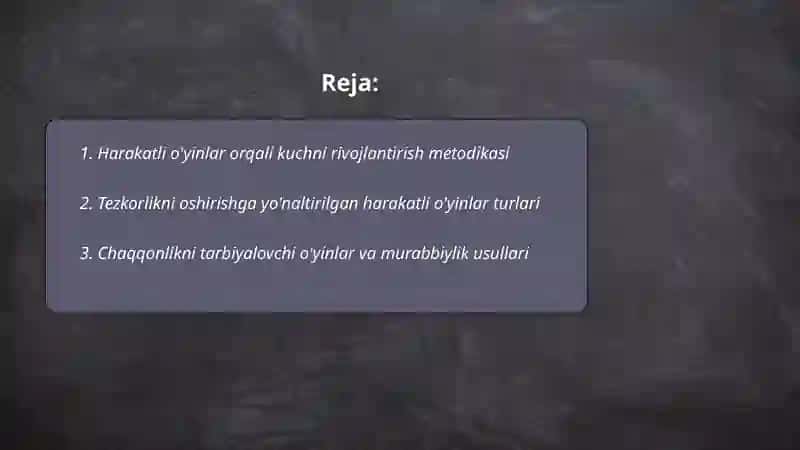 Harakatli O'yinlar Metodikasi 2