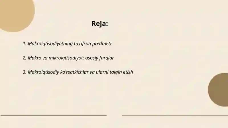 Makroiqtisodiyot faniga kirish 2