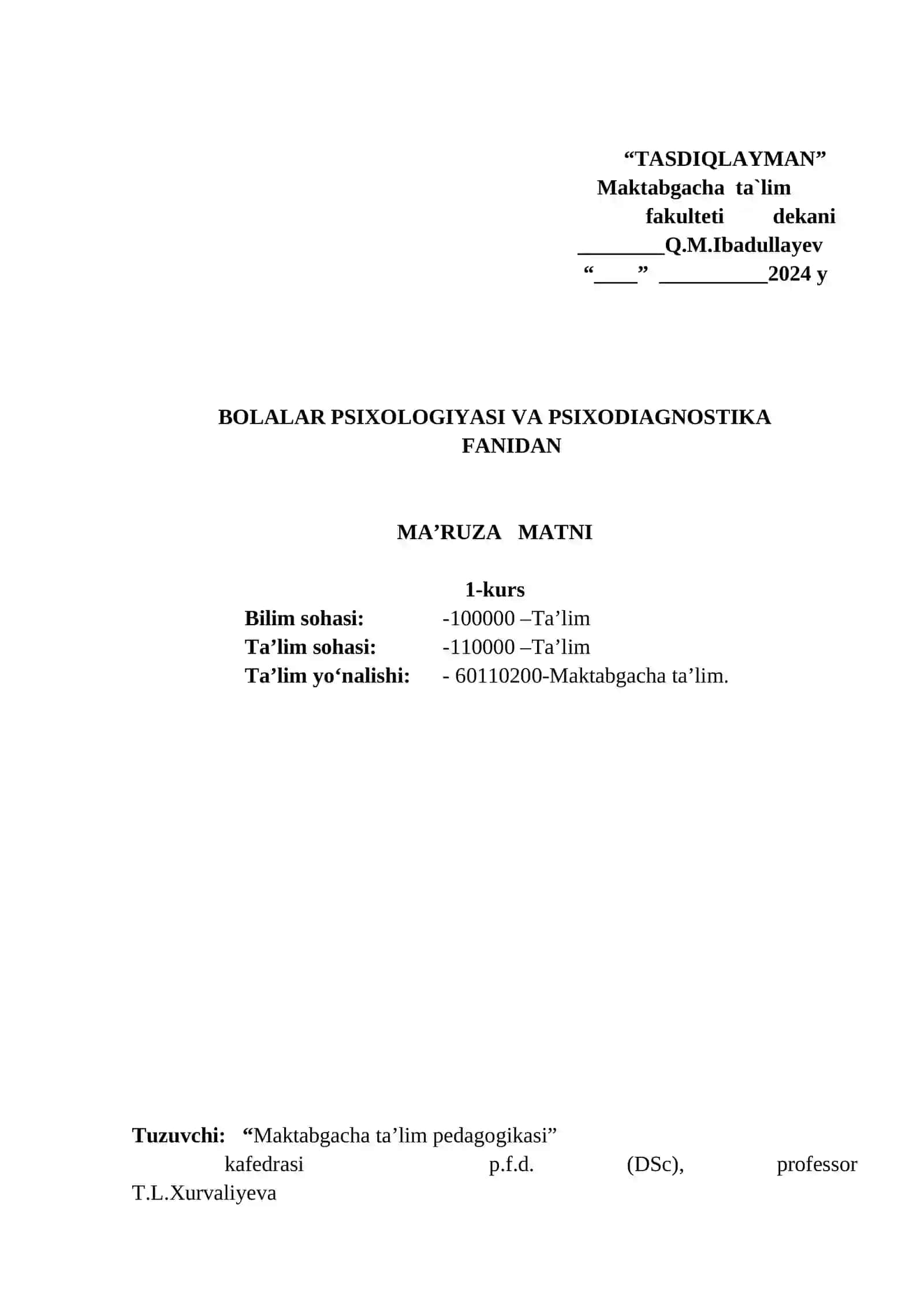 Bolalar psixologiyasi 2