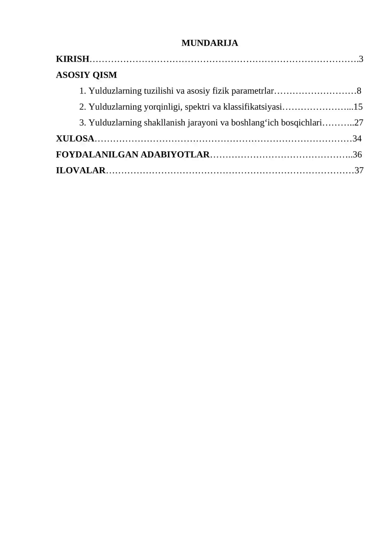 Yulduzlarning fizik xossalari va ularning evolyutsiyasi 2