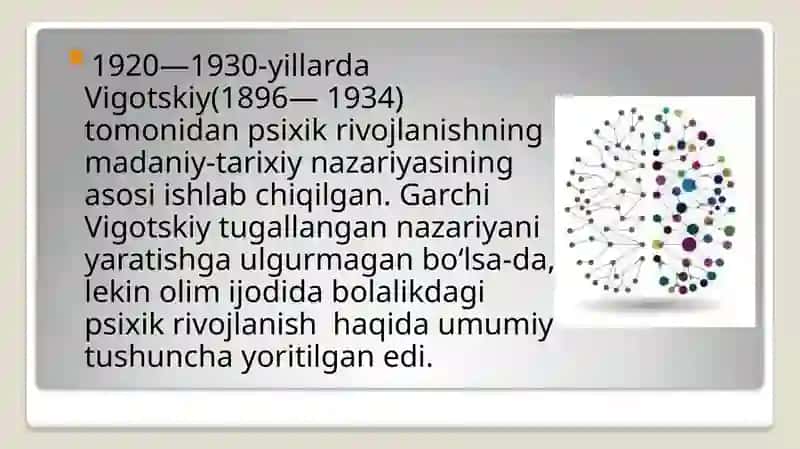 Vigotskiyning madaniy tarixiy kantseptsiyasi 2