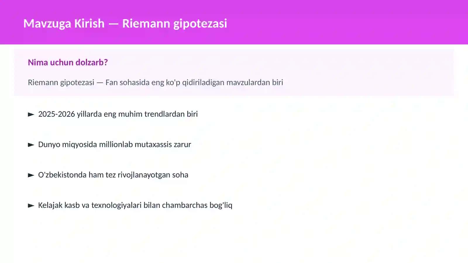 Riemann gipotezasi 2