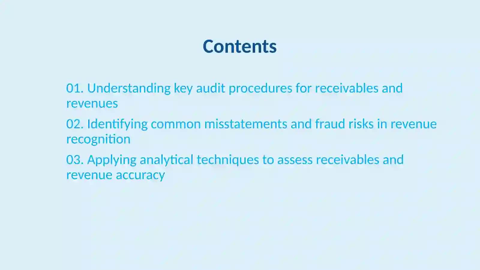 Key Audit Procedures for Receivables and Revenues 2