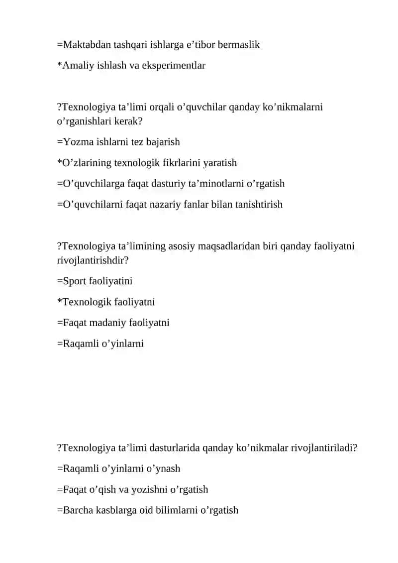 Boshlang’ich sinflarda texnologiya ta’limi 2