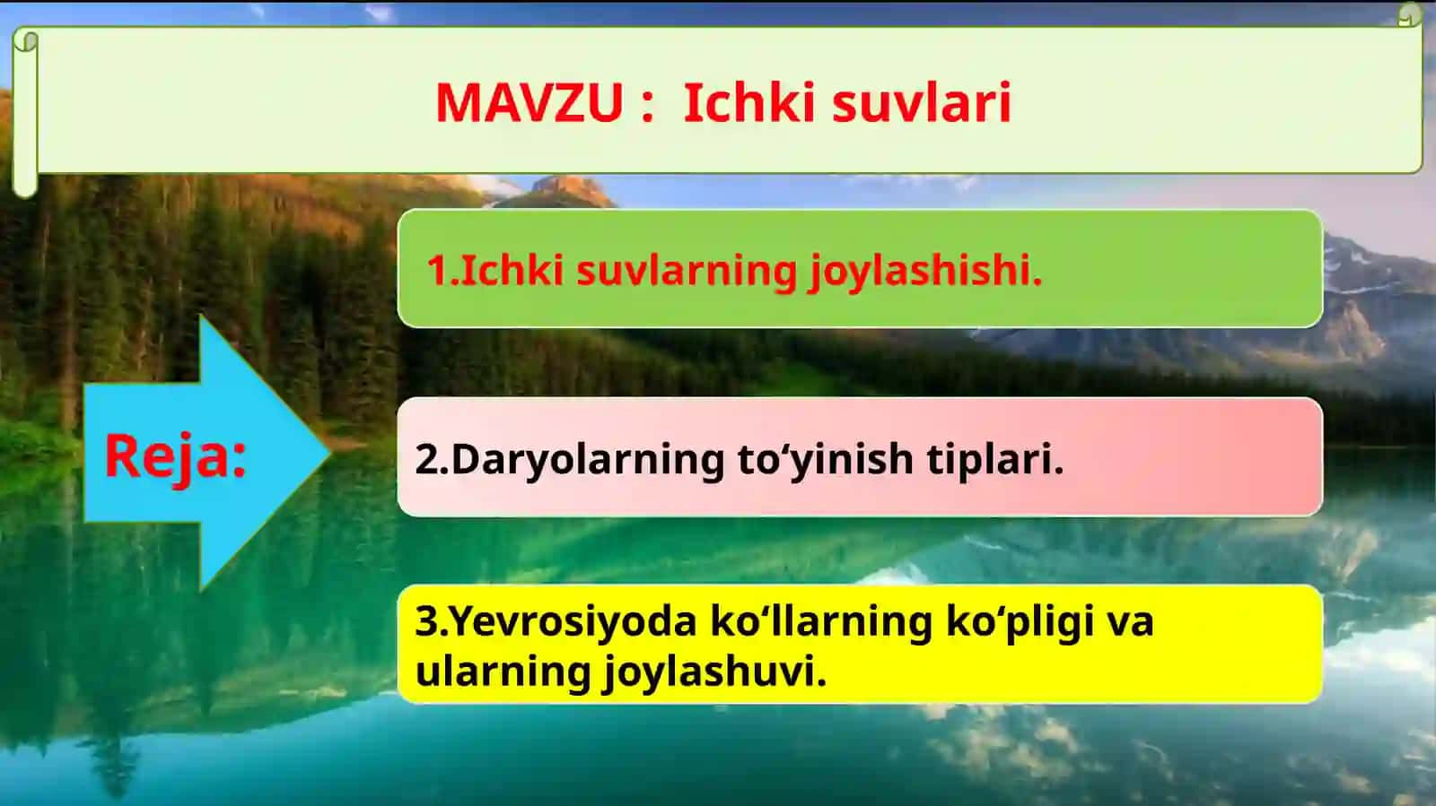 7-sinf Geografiya fanidan Yevrosiyoning ichki suvlari ochiq dars ishlanma 2