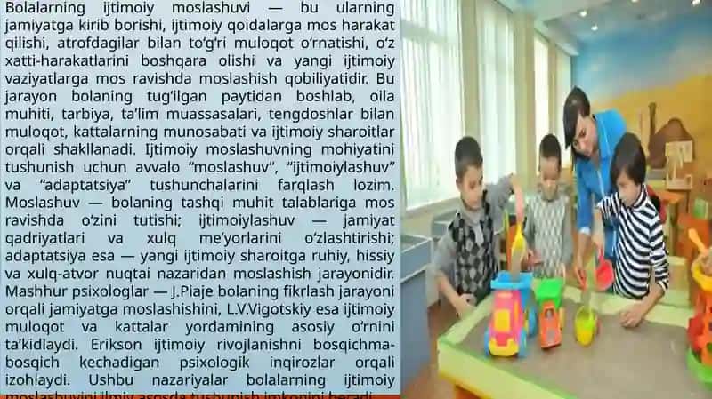 Bolalarning ijtimoiy moslashuvi 2