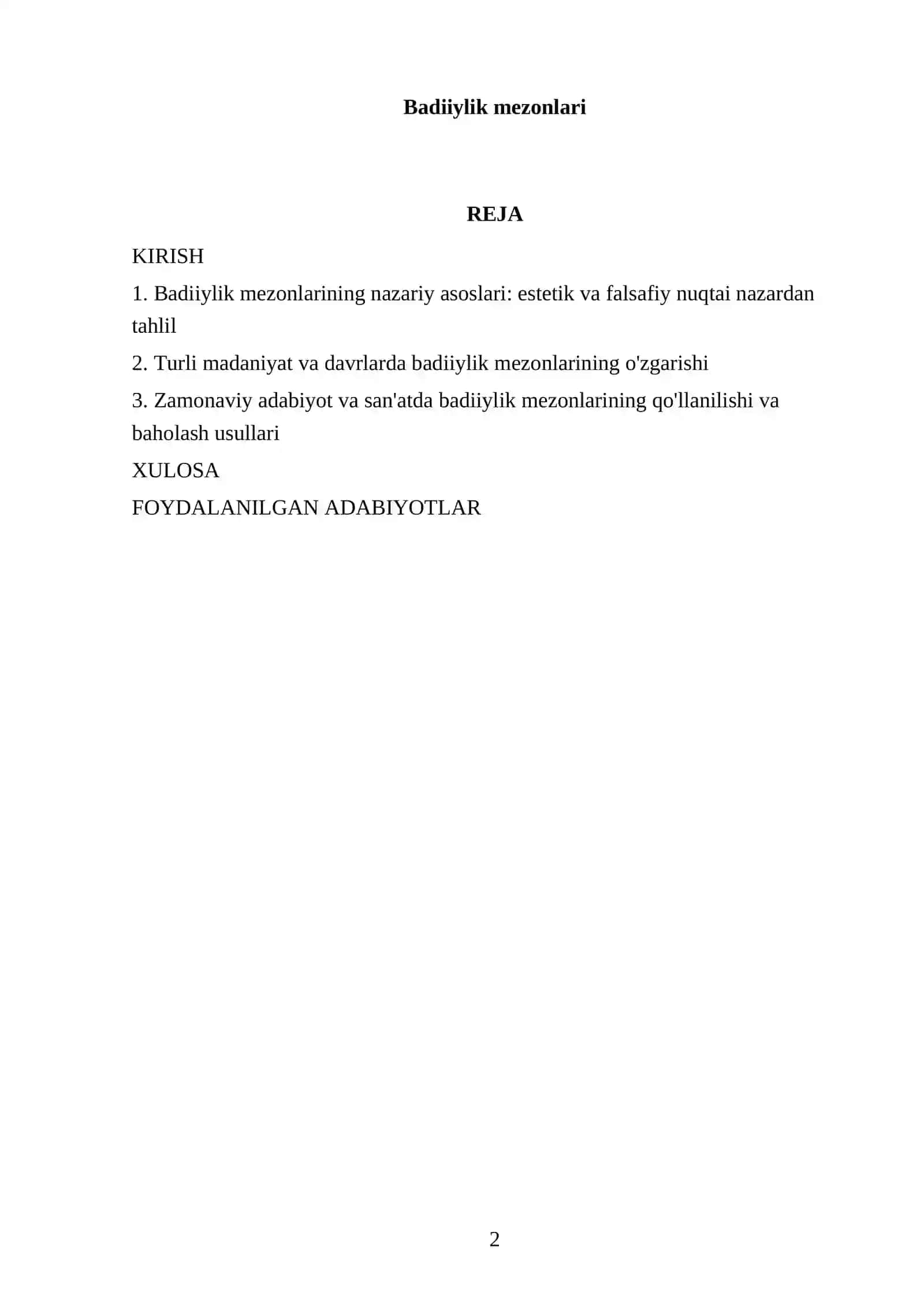 Badiiylik mezonlari 2