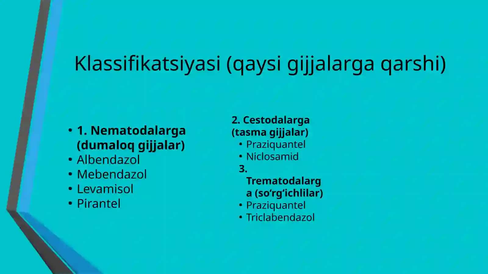 Gijjaga qarshi dori vositalar 2