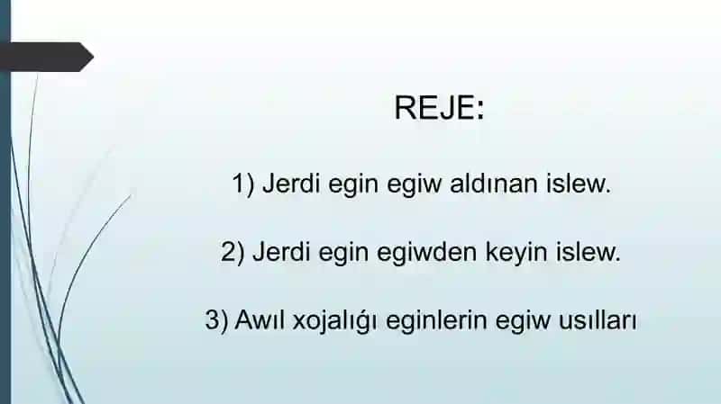 Egin egiw va tiykarǵı tegislew mashinaları 2