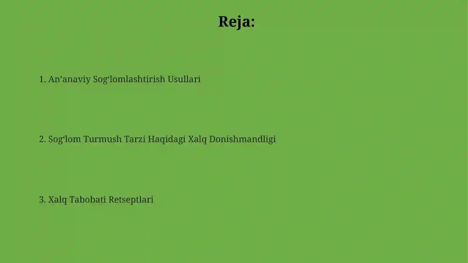 Sogʻlom turmush tarziga oid xalqona ibratlar 2