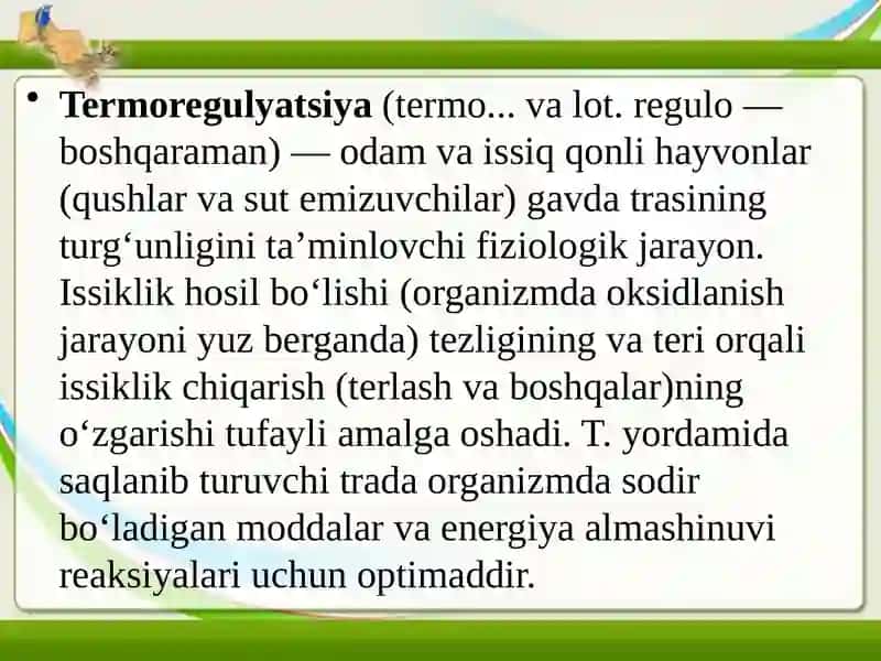 Termoregulyatsiya 2