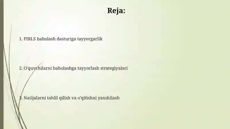 PIRLS baholash dasturiga tayyorlash 2