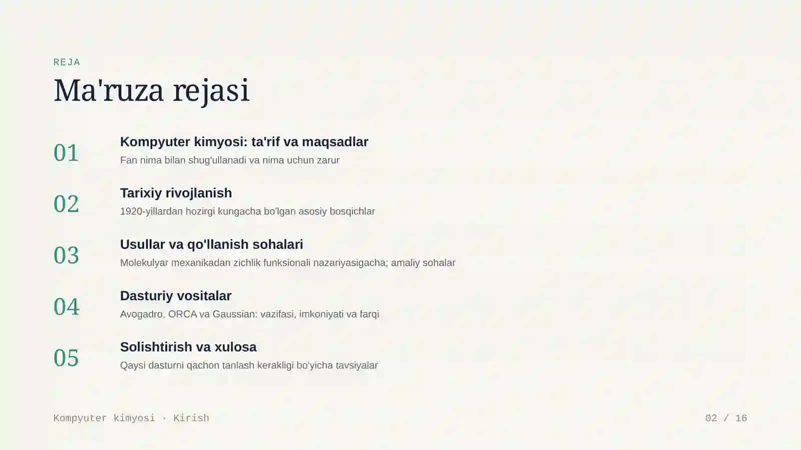 Kompyuter kimyosi 2