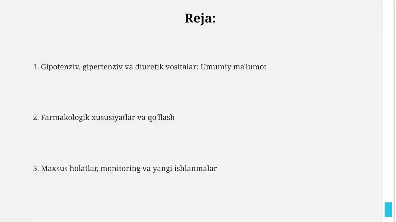 Gipotenziv, gipertenziv va diuretik vositalar 2