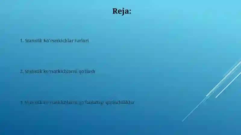 Statistik Ko'rsatkichlar 2