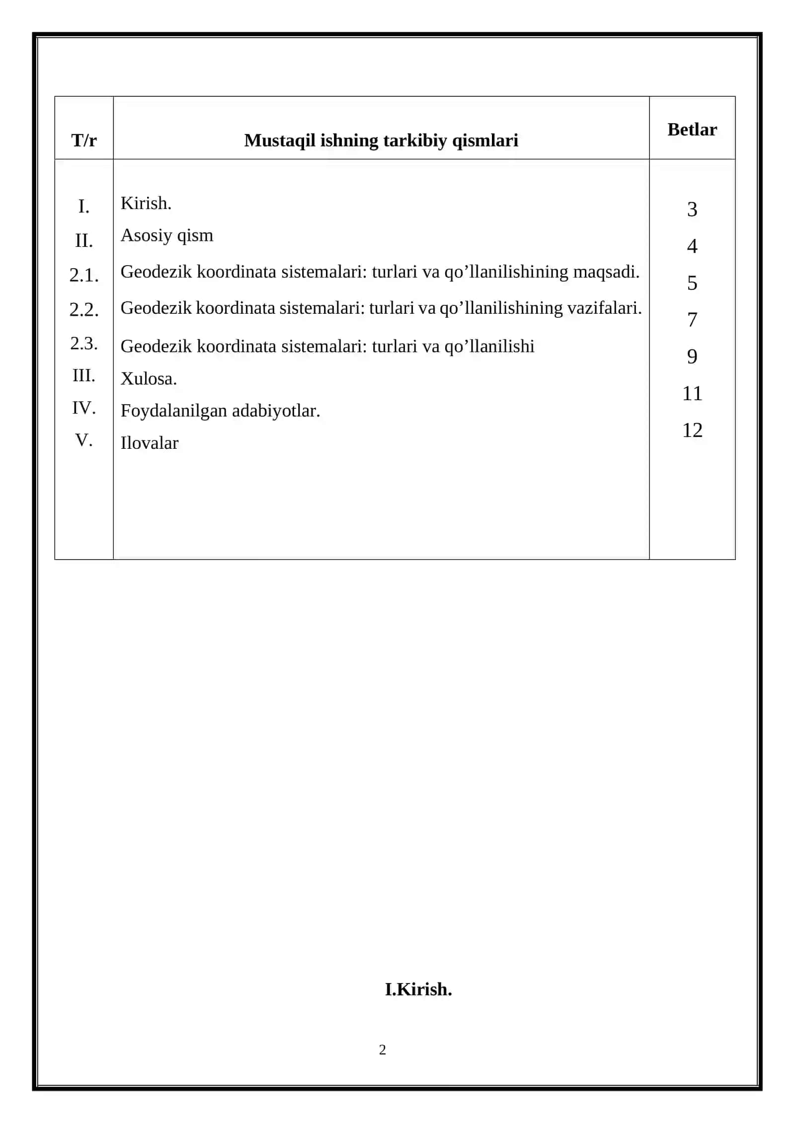 Geodezik koordinata sistemalari turlari va qo’llanilishi 2