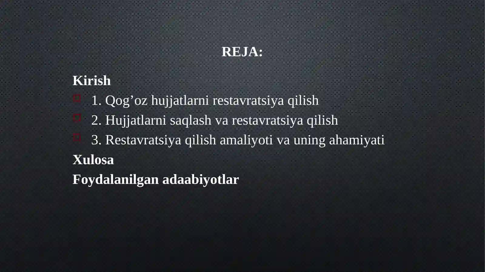 Qog’oz hujjatlarni restavratsiya qilish 2