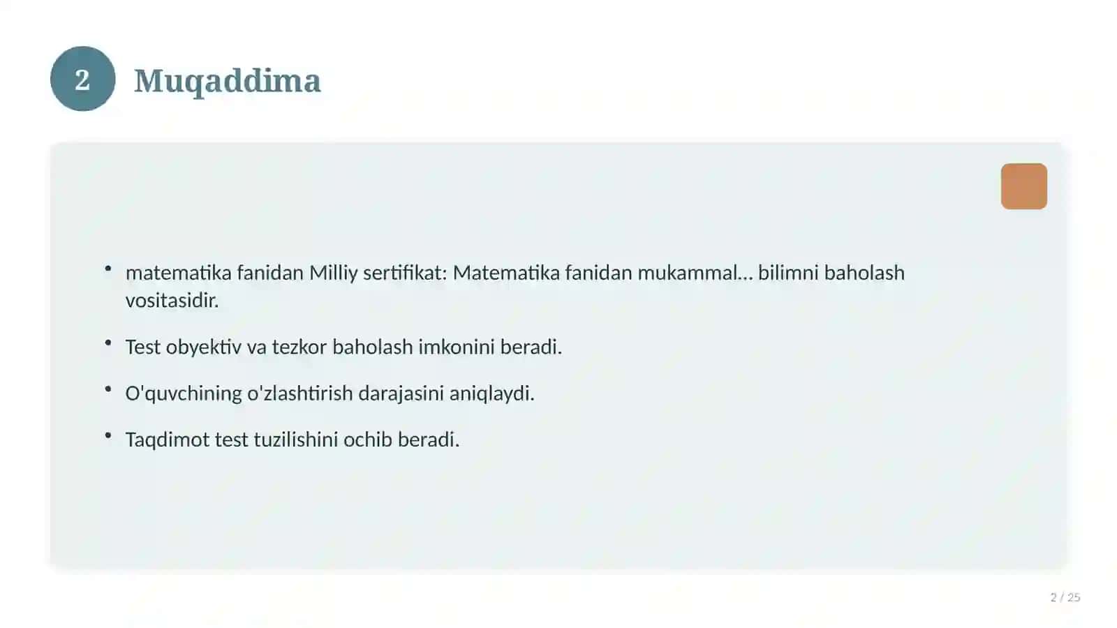 Milliy sertifikat: Matematika fanidan mukammal testlar va tahlillar 2