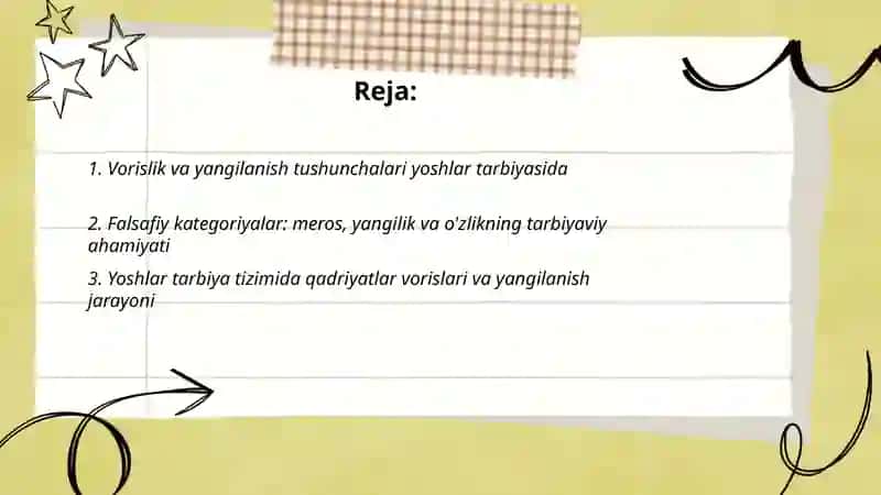 Vorislik va yangilanish yoshlar tarbiyasida falsafiy kategoriyalar 2