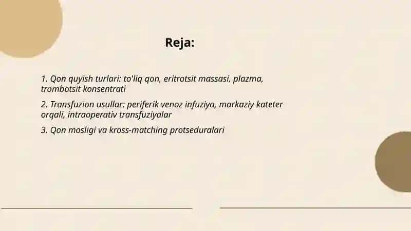Qon quyish turlari va usullari 2