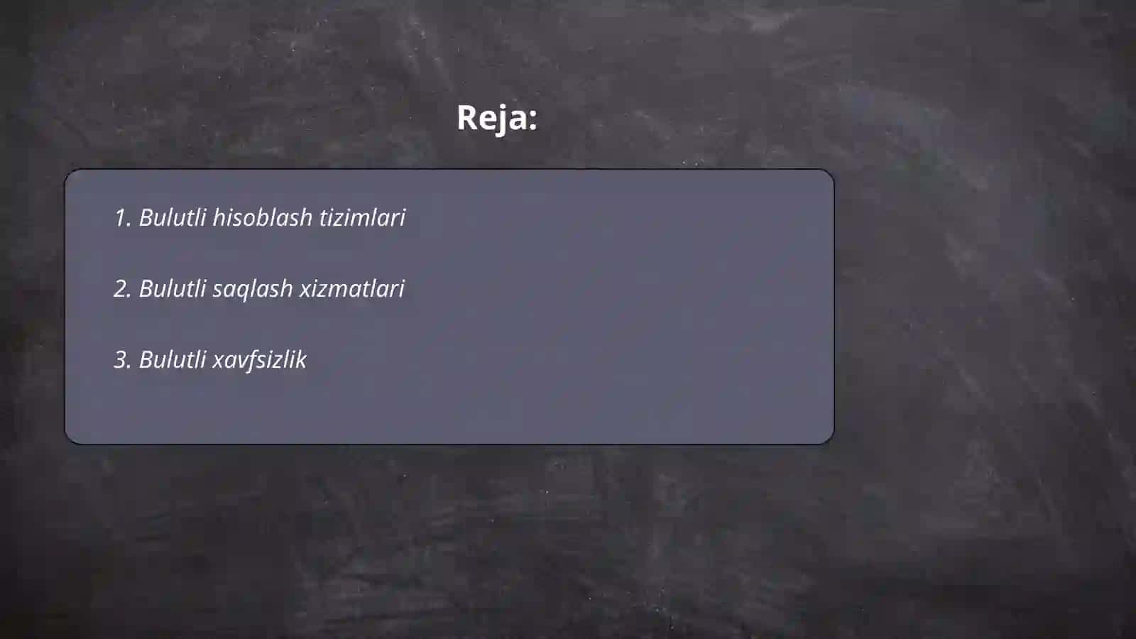Bulutli hisoblash tizimlari 2