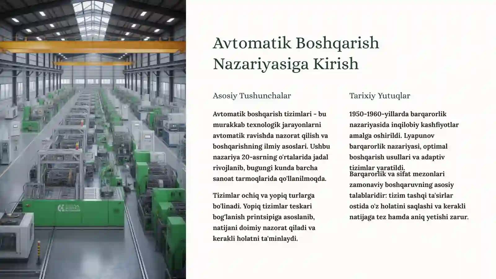Noaniq Mantiqli (Fuzzy) Regulyatorlar Nazariyasi: Avtomatik Boshqarishning Zamonaviy Asoslari 2