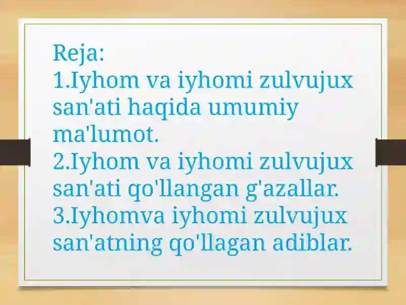 Iyhom va iyhomi zulvujux san'ati 2