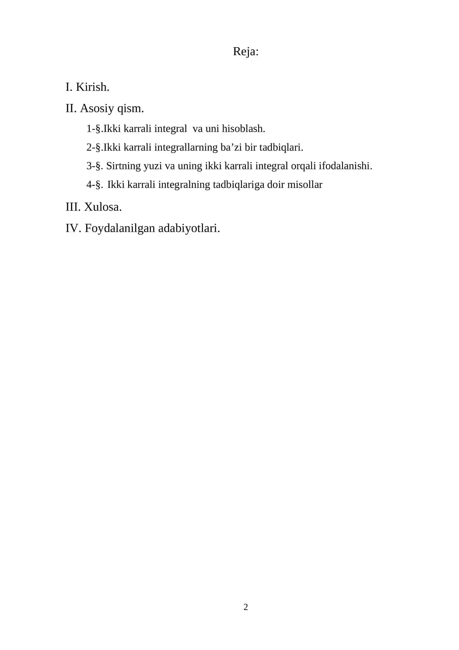 Ikki karrali integral yordamida yuza va hajmni hisoblash 2