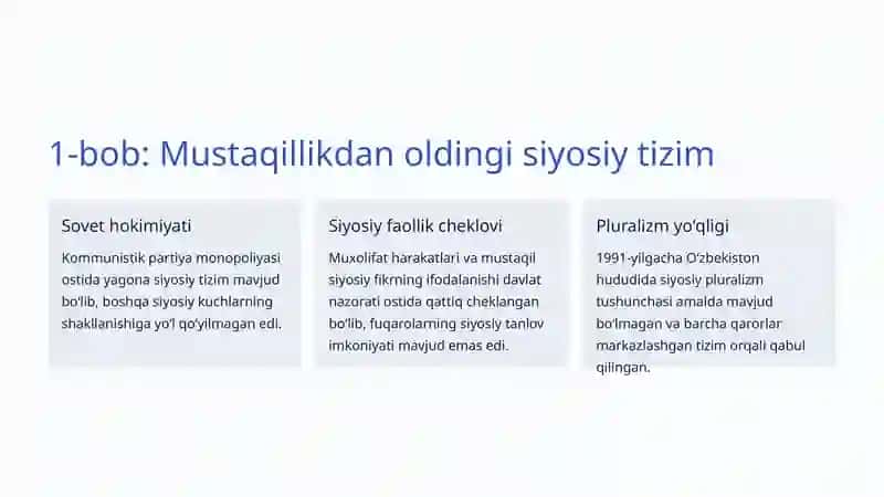 Koʻppartiyaviylik tizimining shakllanishi: Oʻzbekiston misolida 2