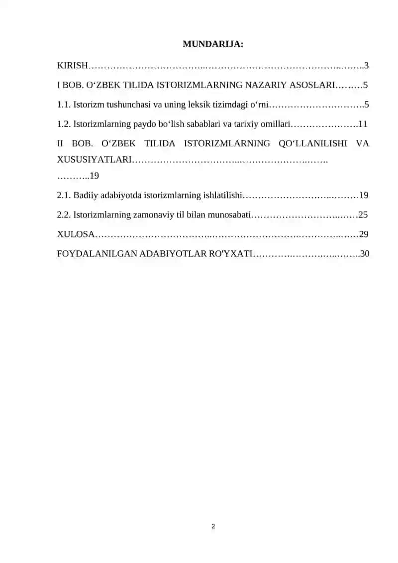 Oʻzbek tilida istorizmlar 2