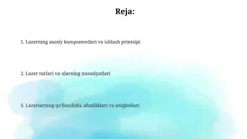 Lazerlarning tuzilishi prinsipi va ishlashi 2