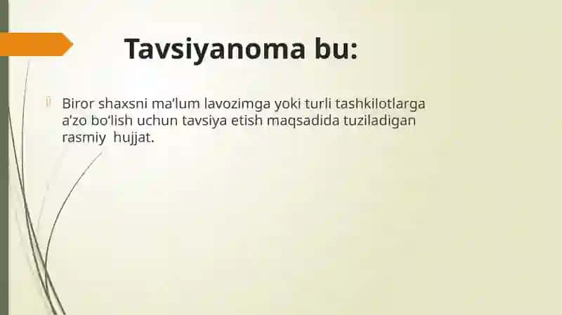 Tavsiyanomaning yozilish tartibi 2