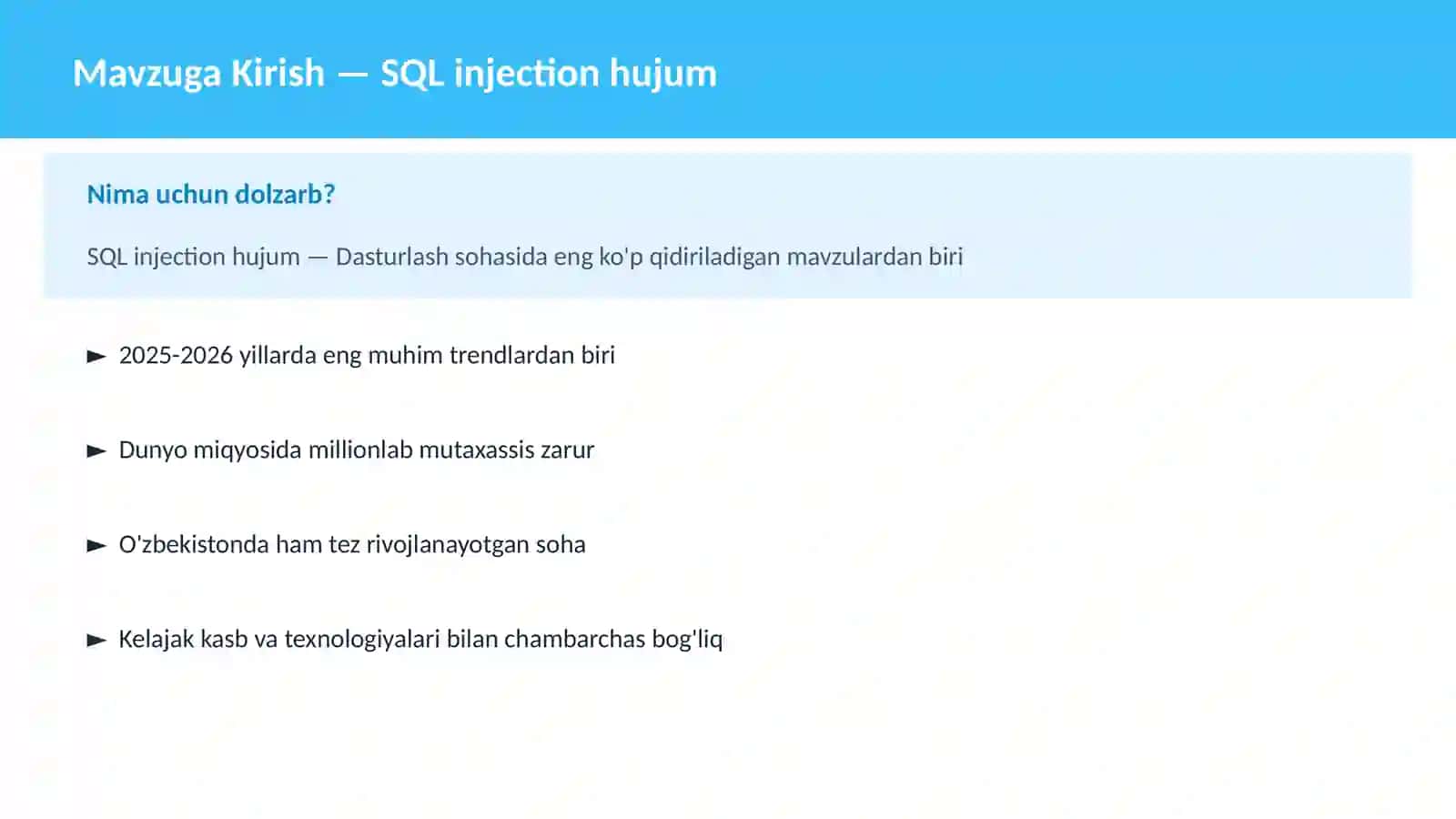 SQL injection hujum 2