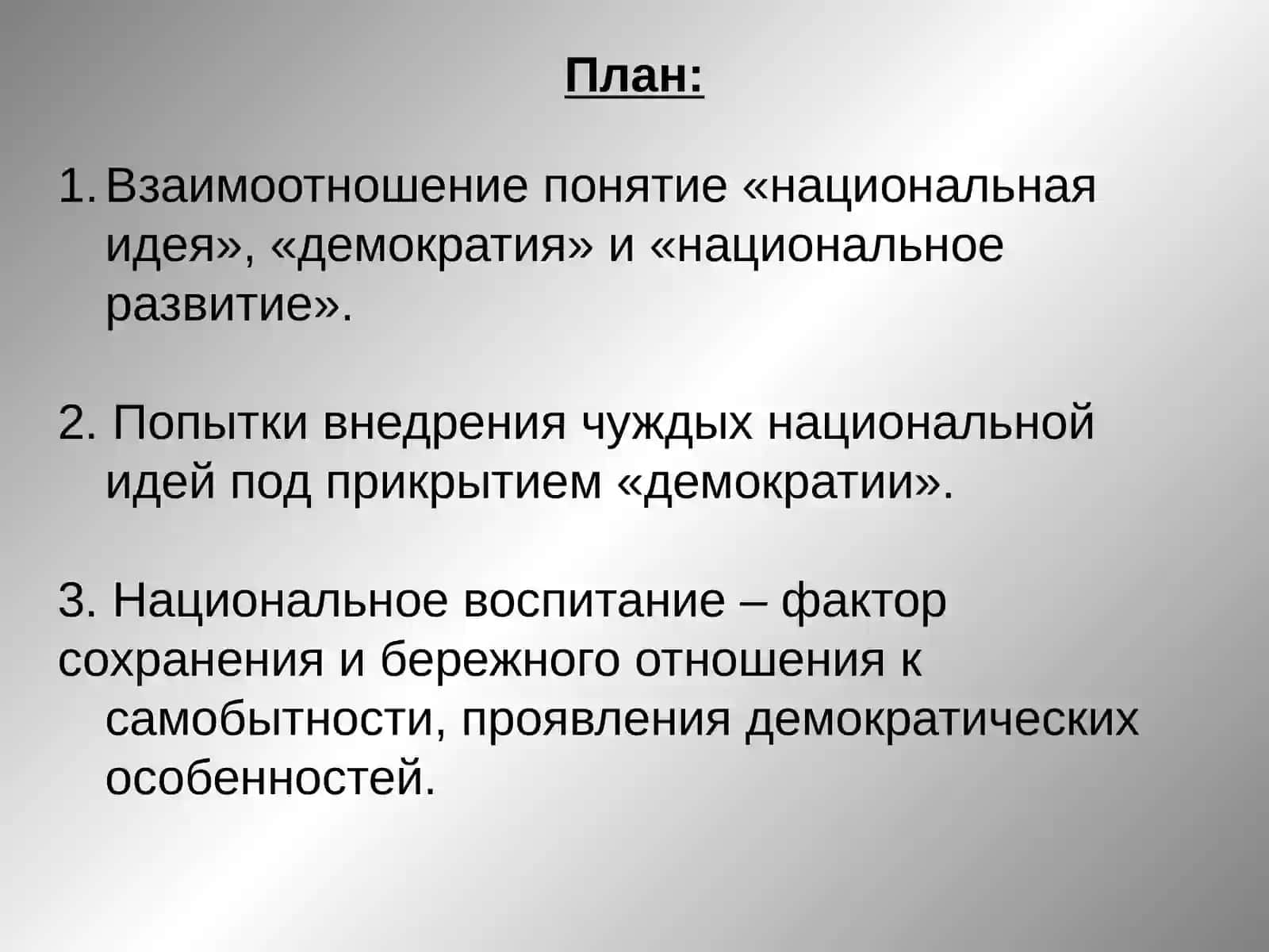 Национальная идея и демократическое развитие 2