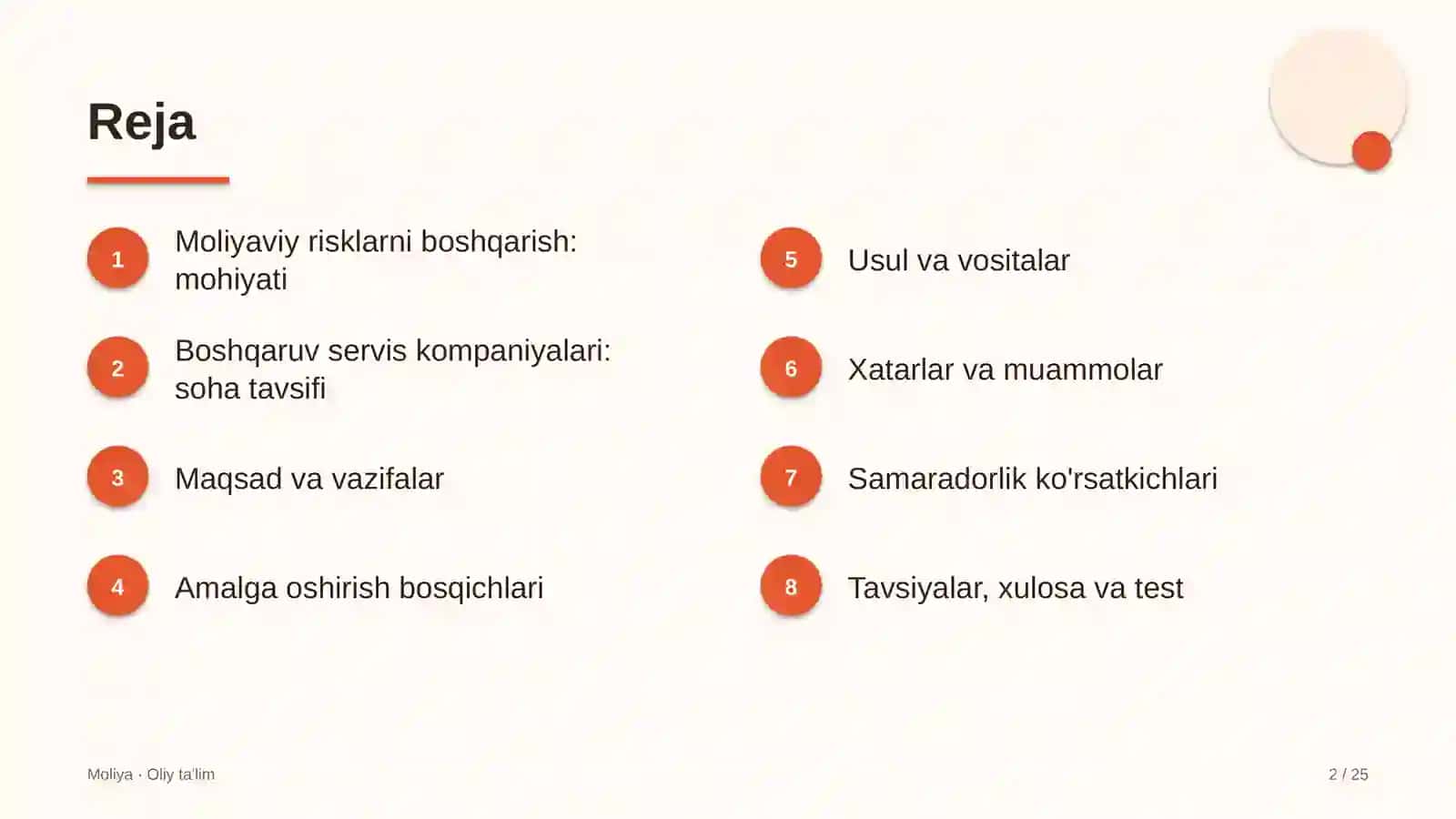 Moliyaviy risklarni boshqarish: mohiyati 2