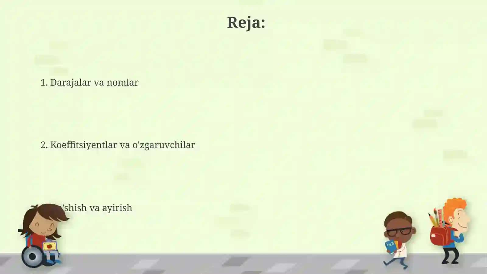 Polinomlar bilan bog'liq misollar 2