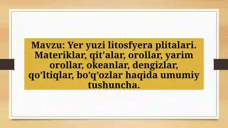 Yer yuzi litosfera plitalari. 2