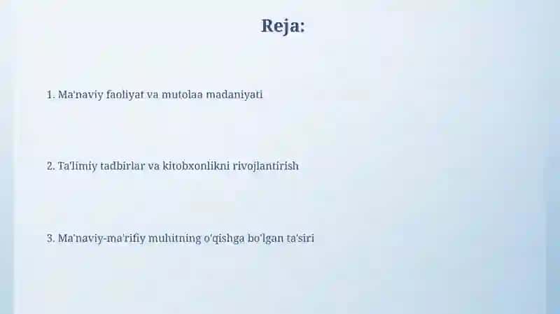 Kitobxonlik madaniyatini rivojlantirish 2