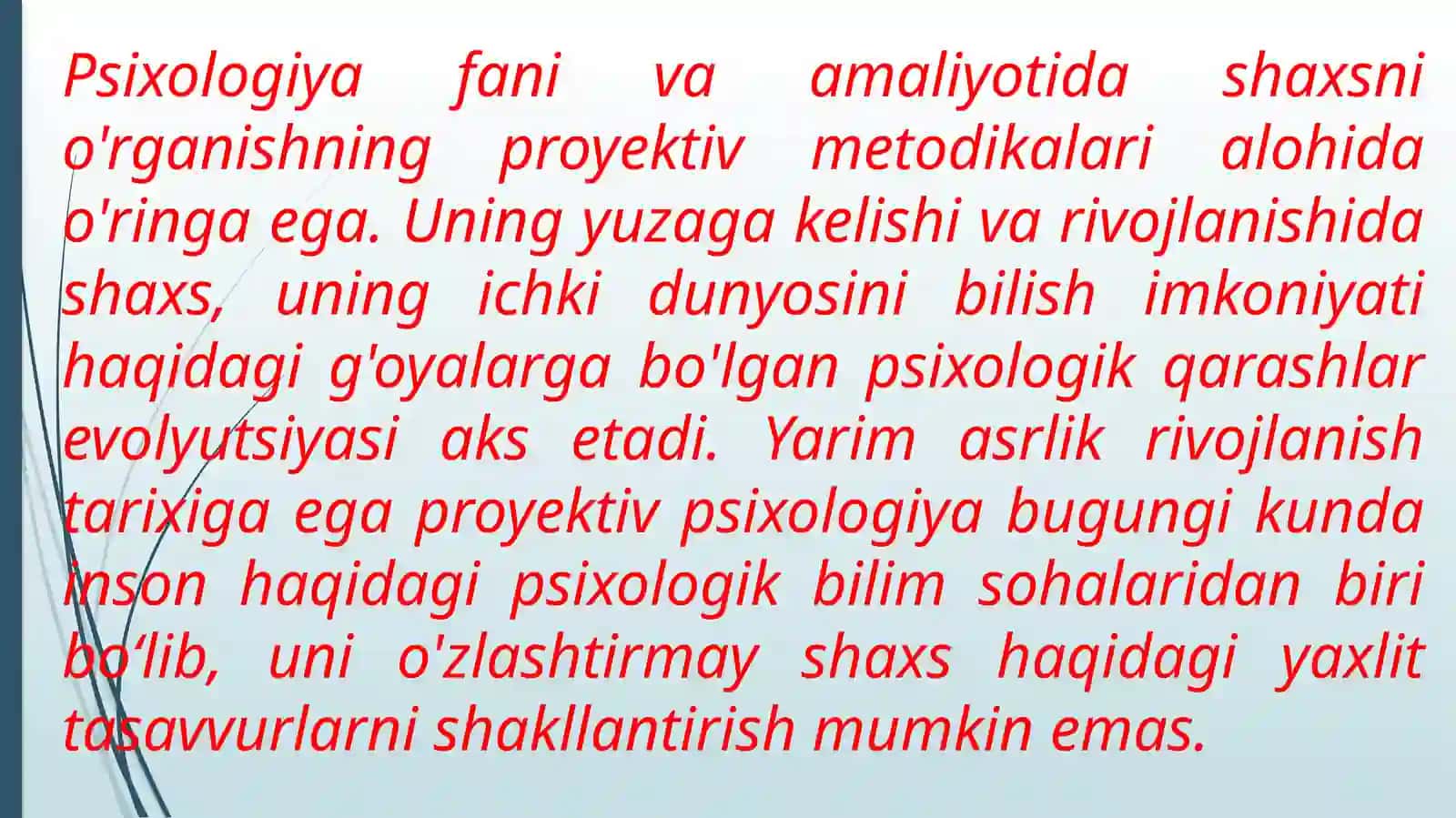 Proektiv metodikalar haqida 2