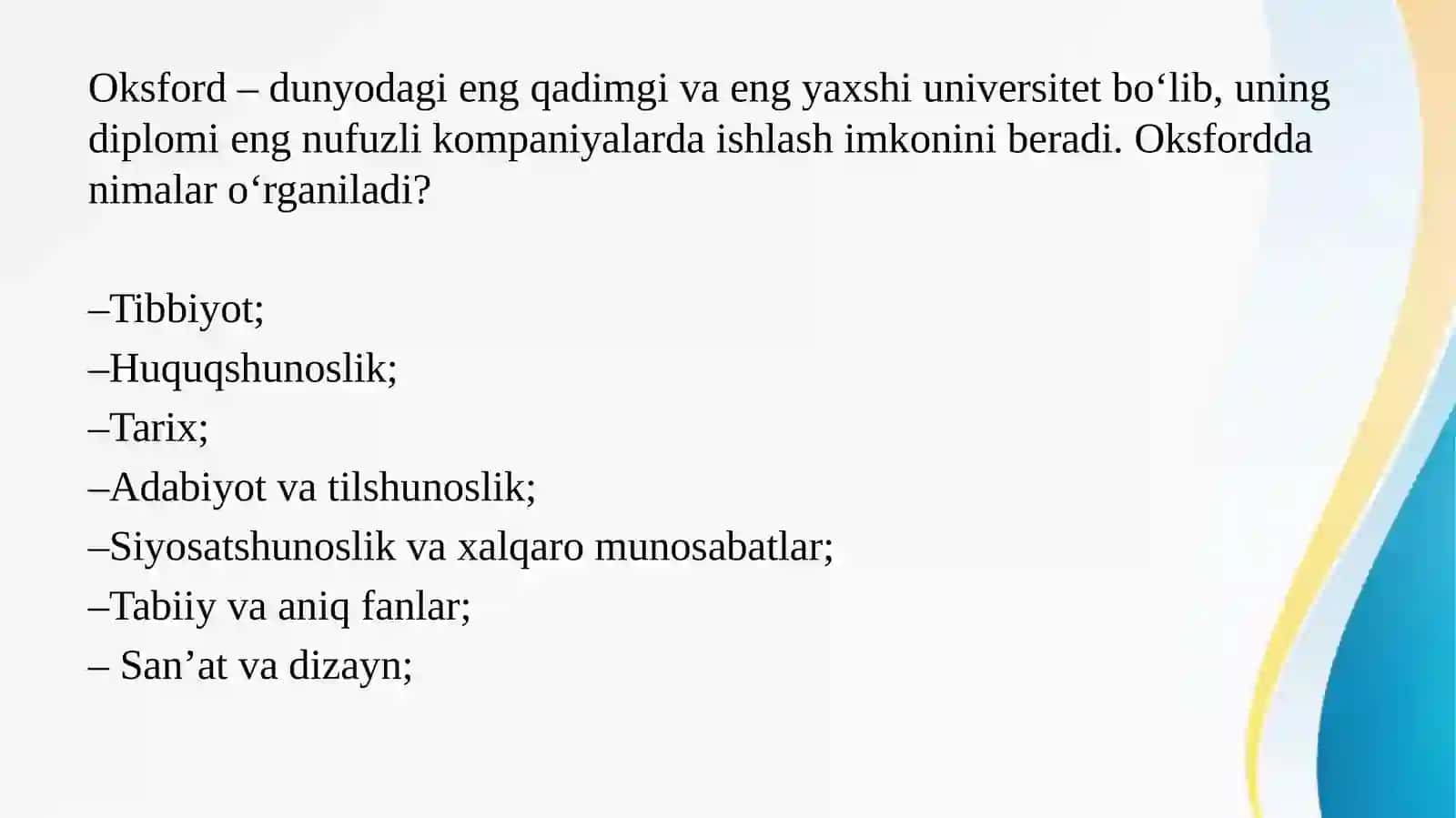 Dunyoning mashhur universitetlari 2