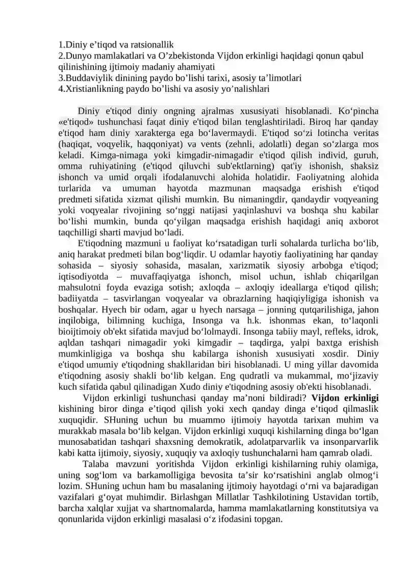 DINIY E’TIQOD VA RATSIONALLIK 2