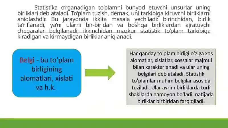 Statistik to'plam va taqsimot qatorlari 2